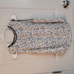 Ann taylor loft paisley shirred shell